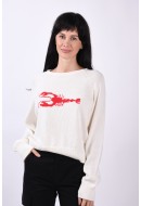 Women Sweater Pieces Pctamila O-Neck Cloud Dancer Pattern Big Lobster